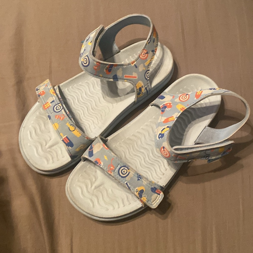 Native Charley Kids Size 1 Waterproof Strappy Sandals Shoes Blue Ice Cream